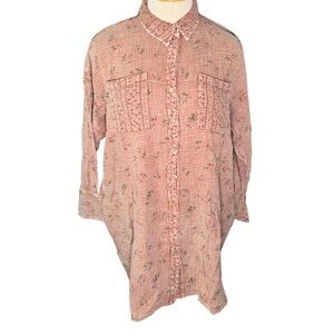 Easel Printed Cotton Guaze Washed Shirt/Dress